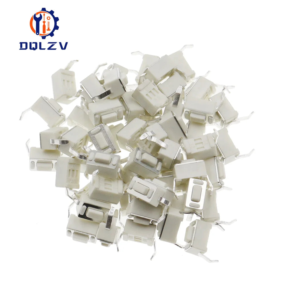 Tact Switch 3X6X4.3MM DIP 2Pin Connectors Push Button 3*6*4.3mm Tactile Switches White