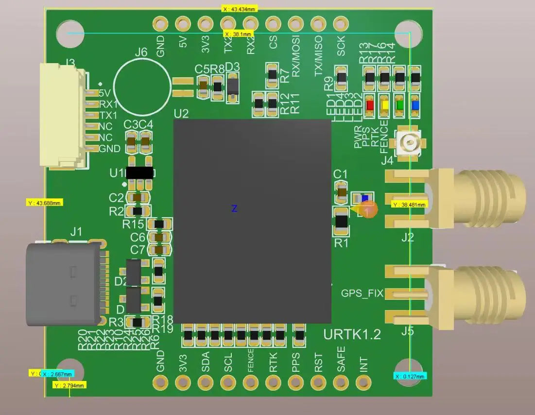 zed-f9p development board, high-precision centimeter-level GNSS board