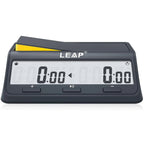 LEAP PQ9917 Chess Clock Digital Chess Timer for Board Game and Chess Timer with Bonus & Delay Count Down up Alarm Black/Orange