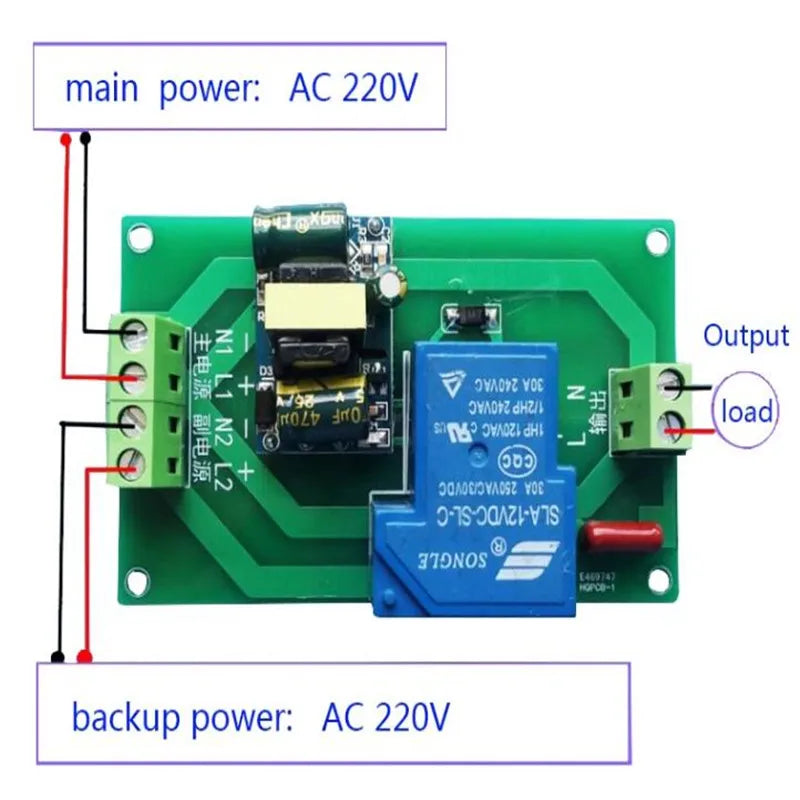 1PCS YYUPS-2 DC/AC 5/12/24/220V power automatic switch / main standby dual power transfer switch relay module
