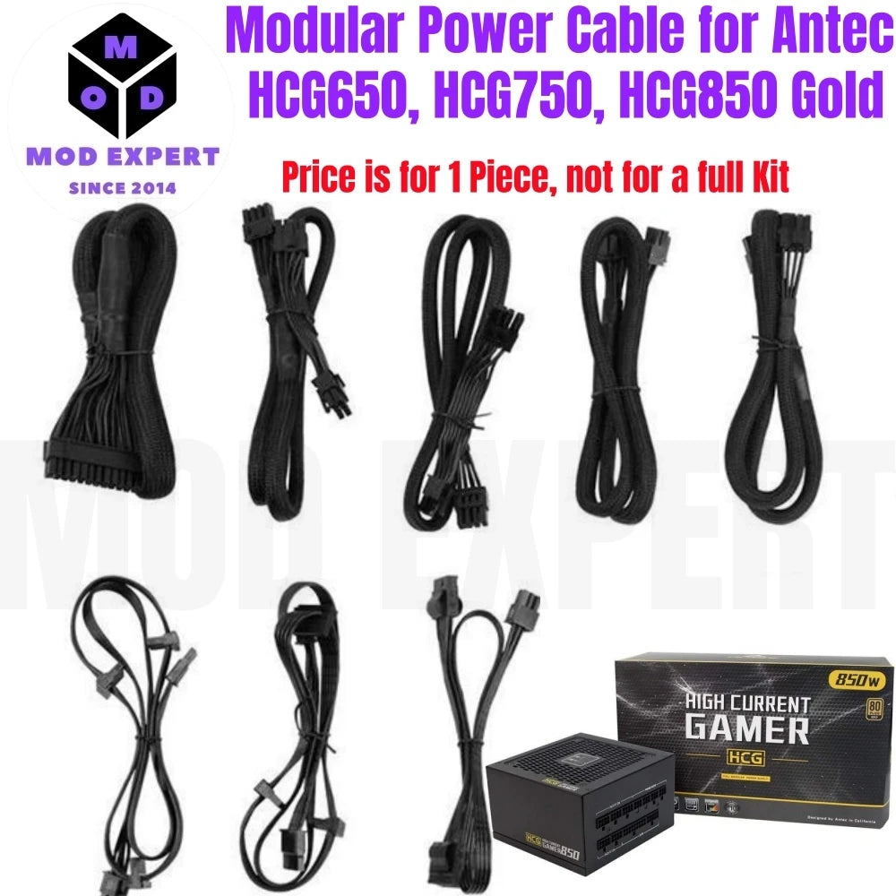PCIe 8Pin 6+2/CPU 4+4/SATA/Molex/ATX 24Pin Power Cable for Antec HCG650, HCG750, HCG850 Gold HIGH CURRENT GAMER Modular Powers