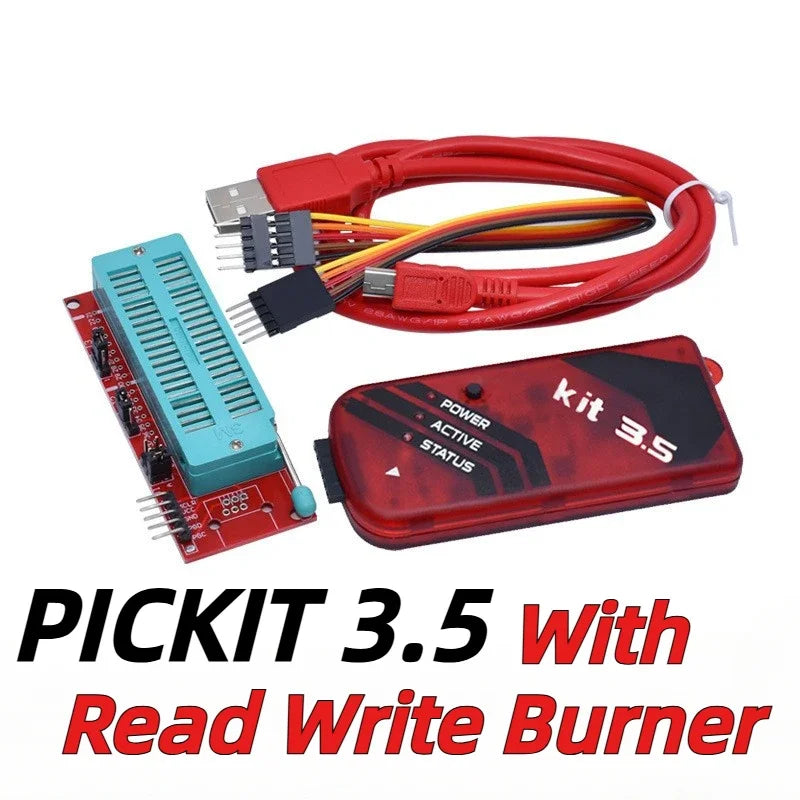 PICKIT2 PICKIT3 PICKIT3.5 Programmer with Burner Kit Programming PIC Microcontroller Chip +PIC Adapter Universal Programmer Seat