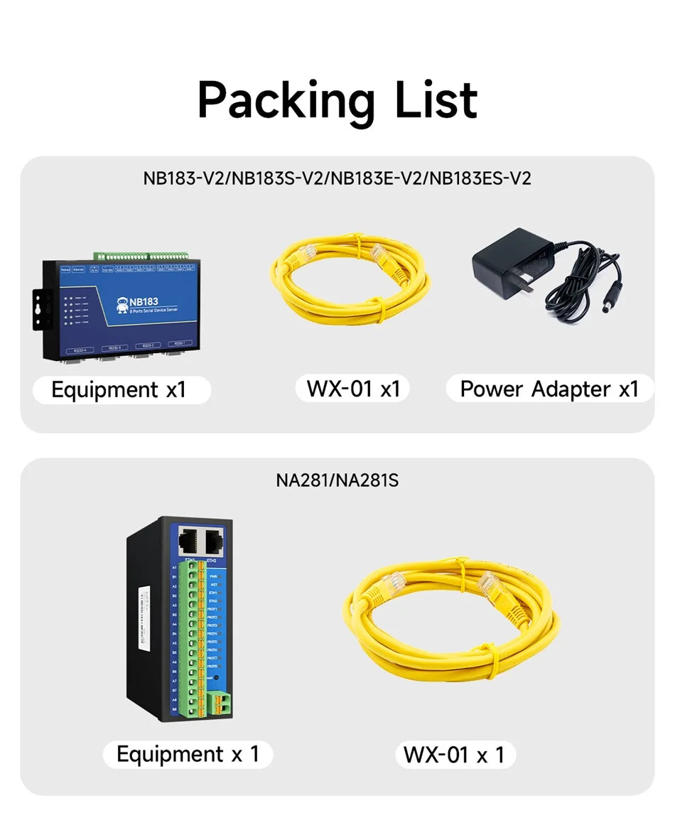 RS485 RS232 to Ethernet Serial Server 8 Way CDSENET NB183-V2 Series TCP UDP MQTT HTTP Modbus Gateway TCP- RTU POE