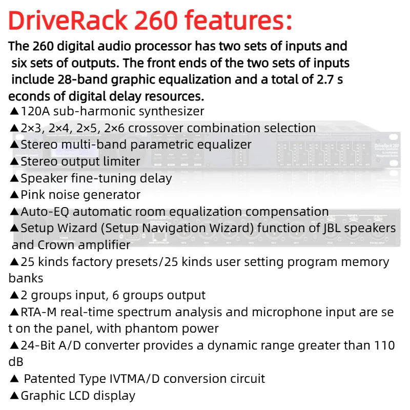 PaulKitson DBX260 Audio Processor Driver Rack Dbx Drivers 260 PA Processor Audio Dsp Digital Audio Speaker Management Processor