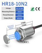 GTRIC Hall Switch Magnetic Proximity Sensor NJK5003 M18 Cylinder Series Sensing Distance 10mm 10-30VDC NPN PNP NO NC