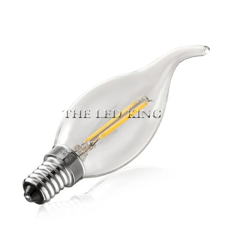 E14 LED Filament C35 Lamp C35L Dimmable Glass Candle Bulb 220V 4W 8W 12W Replace 20W 40W 60W Halogen Light Chandeliers