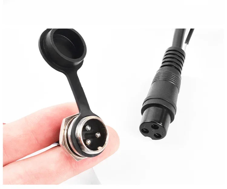 GX16 3Pin Plug for Lithium Battery Electric Scooters Aviation Charging Port 3 Pin Charger Output Cable 220V Waterproof Dust-pro