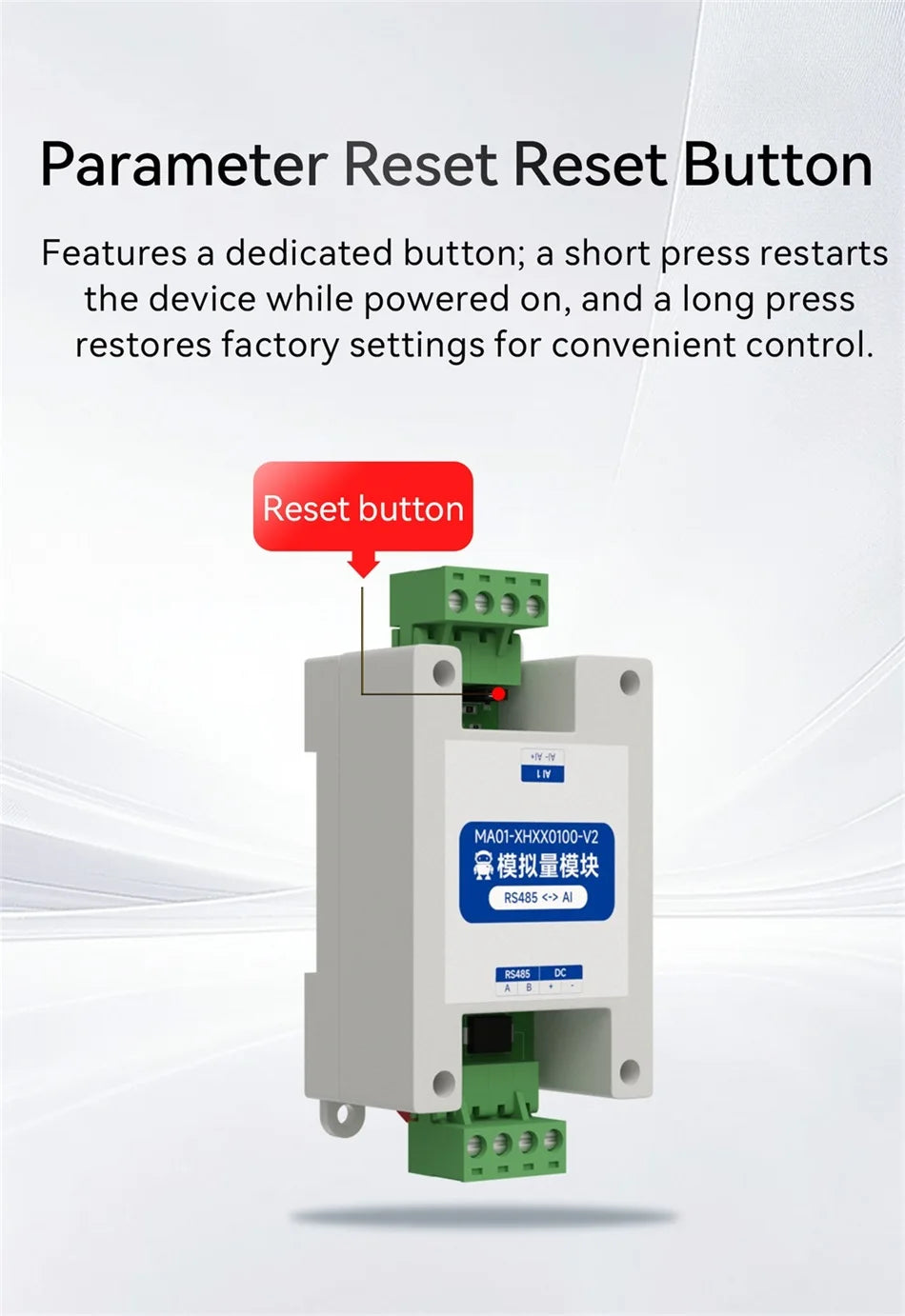 ModBus RTU Serial IO 1/2/4/6/8/10/12-Channel Analog Input Module RS485 CDSENET MA01-XHXX Rail Installation 8~28VDC Watchdog
