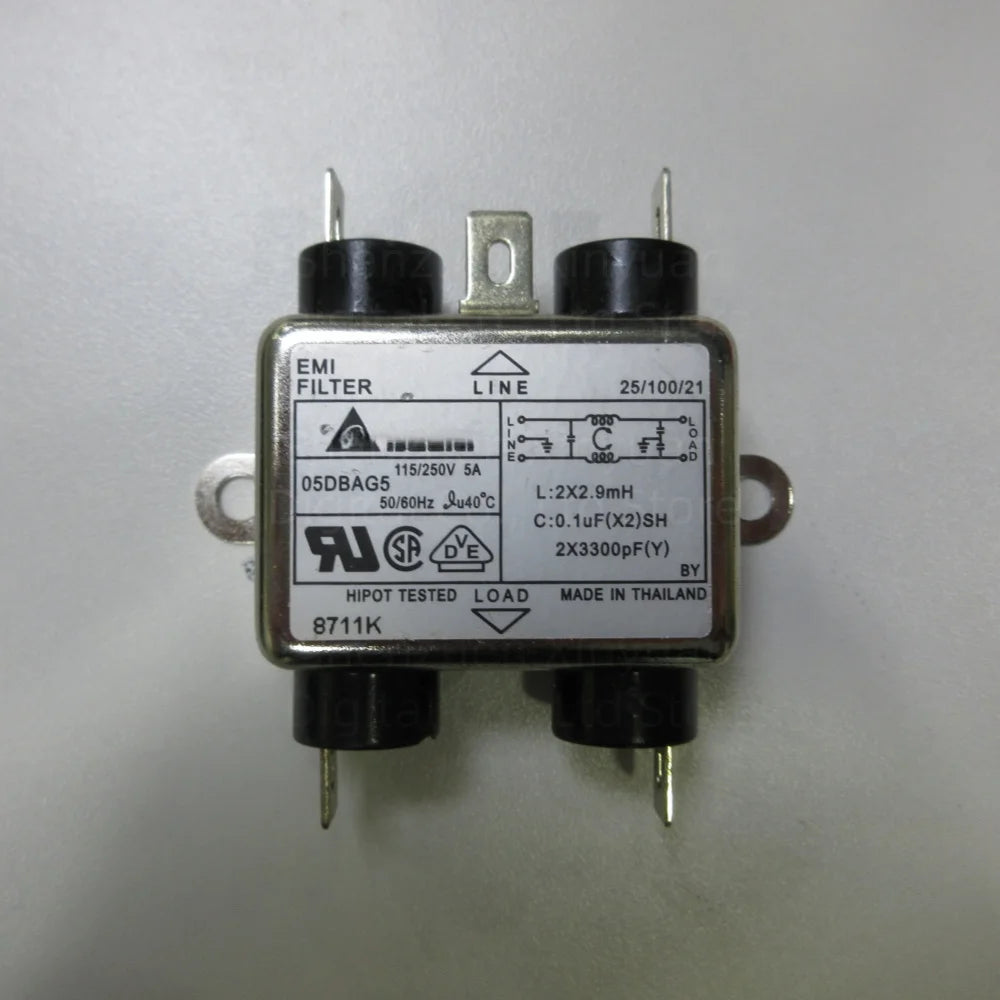 05DBAG5 2.9mH 50Hz/60Hz 5A 115/250VAC power line filter