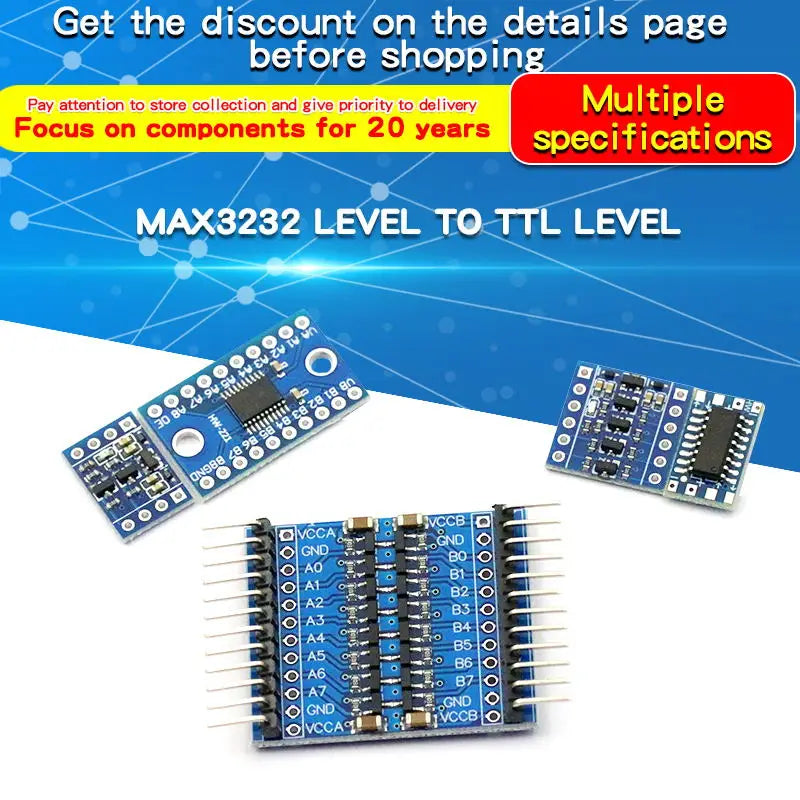 1PCS MAX3232 Serial Port Mini RS232 to TTL Converter Adaptor Module Board miniRS232 MCU 2/4/8 serial port conversion module