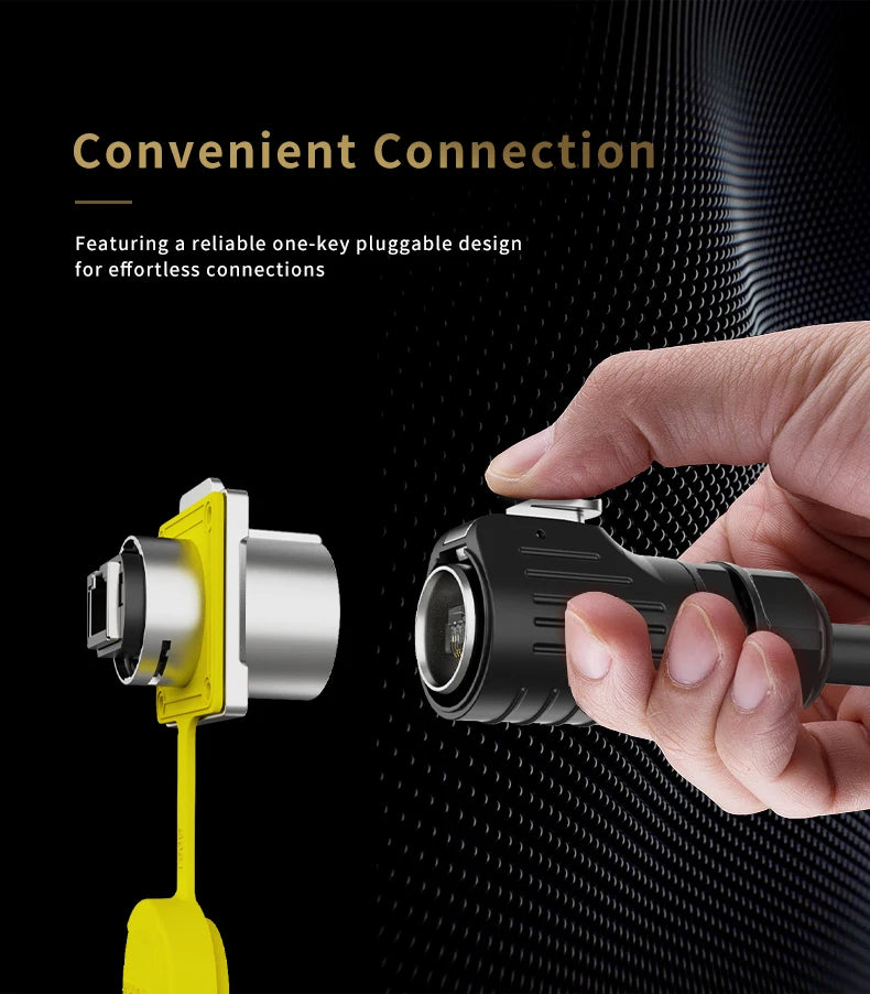 LP24 Waterproof RJ45 Connector IP68 Industrial Ethernet LAN Cable Connector Outdoor Modular Jack Network Connector
