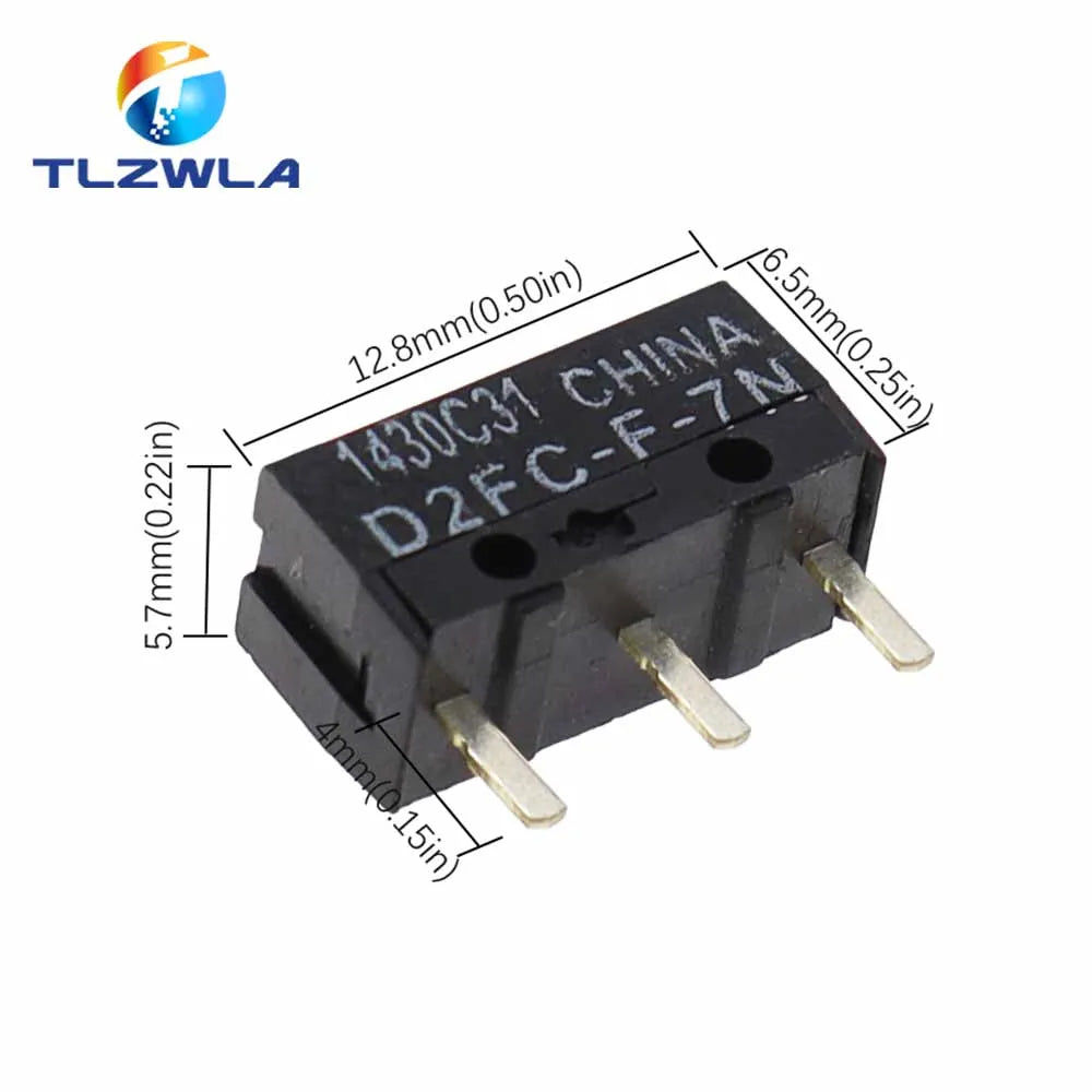 10PCS New Authentic For 5Million times Mouse Micro Switch D2FC-F-7N Mouse Button Fretting D2FC-E-7N D2FC