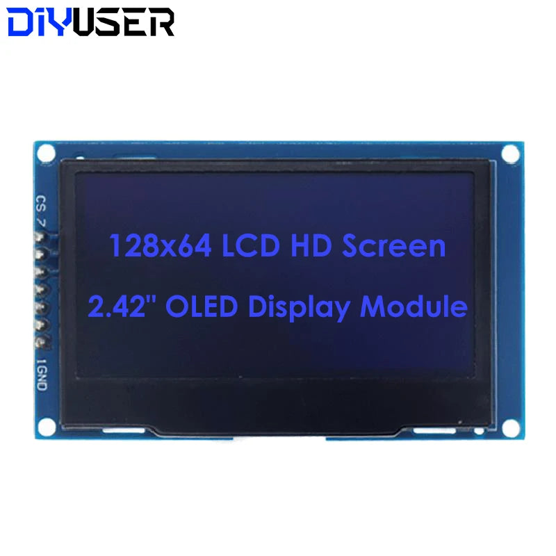 DIYUSER 2.4" 2.42 Inch 128x64 OLED LCD Display Module SSD1309 12864 4 Pin IIC I2C SPI Serial Interface C51