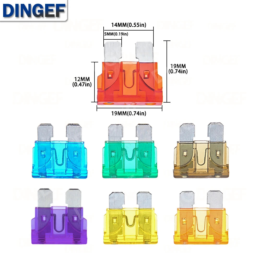 ATC Medium Blade Waterproof Fuse Holder For Automobile 32V 18/16/14/12/10AWG Standard Fuse Insert 1A 2A 3A 4A 5A 7.5A 10A 15A-50