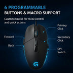 Logitech G302 Wired Ambidextrous Gaming Mouse 4000DPI On‑The‑Fly DPI Switch RGB Backlit 6 Assignable Buttons For Laptop Desktop