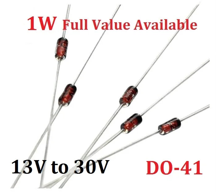 50PCS 1W Zener Diode 1N4743A/13V 1N4744A/15V 1N4745A/16V 1N4746A/18V 1N4747A/20V 1N4748A/22V 1N4749A/24V 1N4750A/27V 1N4751A/30V