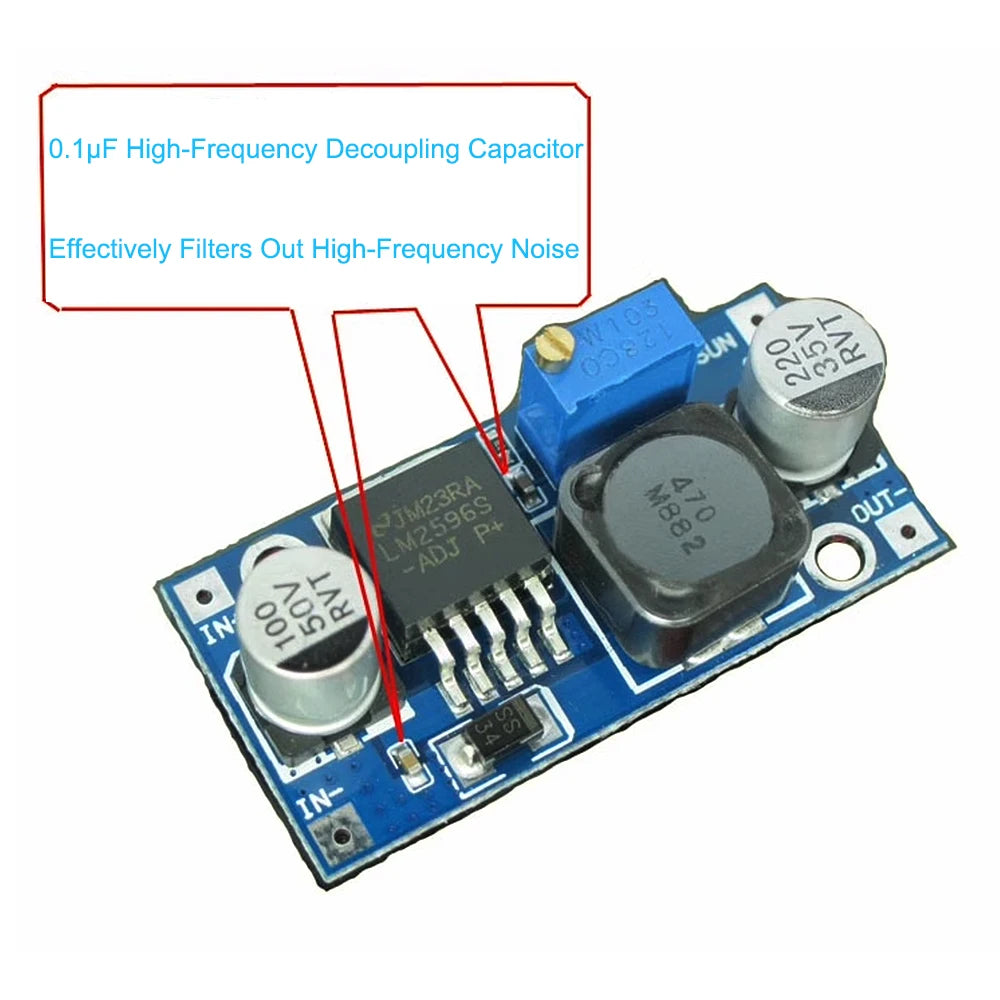 100PCS LM2596 DC-DC Buck Converter Module 3A Adjustable Step-Down Power Supply 24V to 12V/5V/3V Voltage Regulator Module LM2596