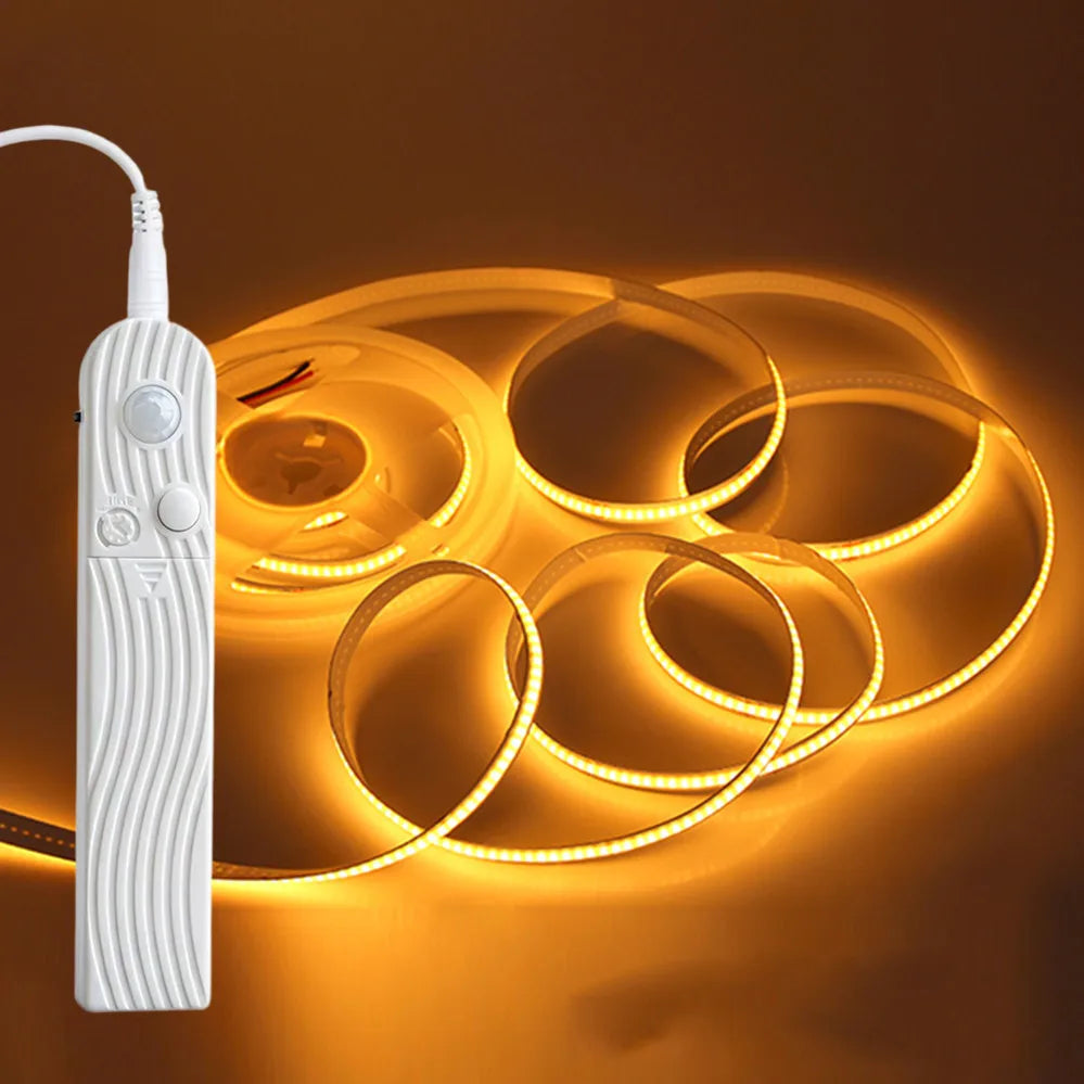 Dual Mode Adjustable 5V COB LED Strip Motion Sensor Night Light, Smart Induction Lamp for Bathroom Bedroom Bedside Home Decor