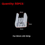 LED Strip Fix Clips Holder Connector Accessories For Fixing 2835 Neon Light 6mm 8mm 12mm 15mm 220V Flexible COB Plastic Buckle