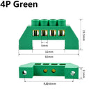Blue White Green Bridge Design Zero Line 4-12 Pole Screw Brass Copper Grounding Strip Terminal Block Connector Earth And Neutral