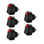 5PCS Toggle Switch 12v 30A Oval Rocker Switch 3 Pin Red Blue LED Lighted On Off Switch for Automative Car RV Marine Boat