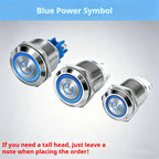 16/19/22MM Push Button Switch Screw Terminal Self-locking Latching Momentary Metal Black 12/24/220V Waterproof Power Start Stop