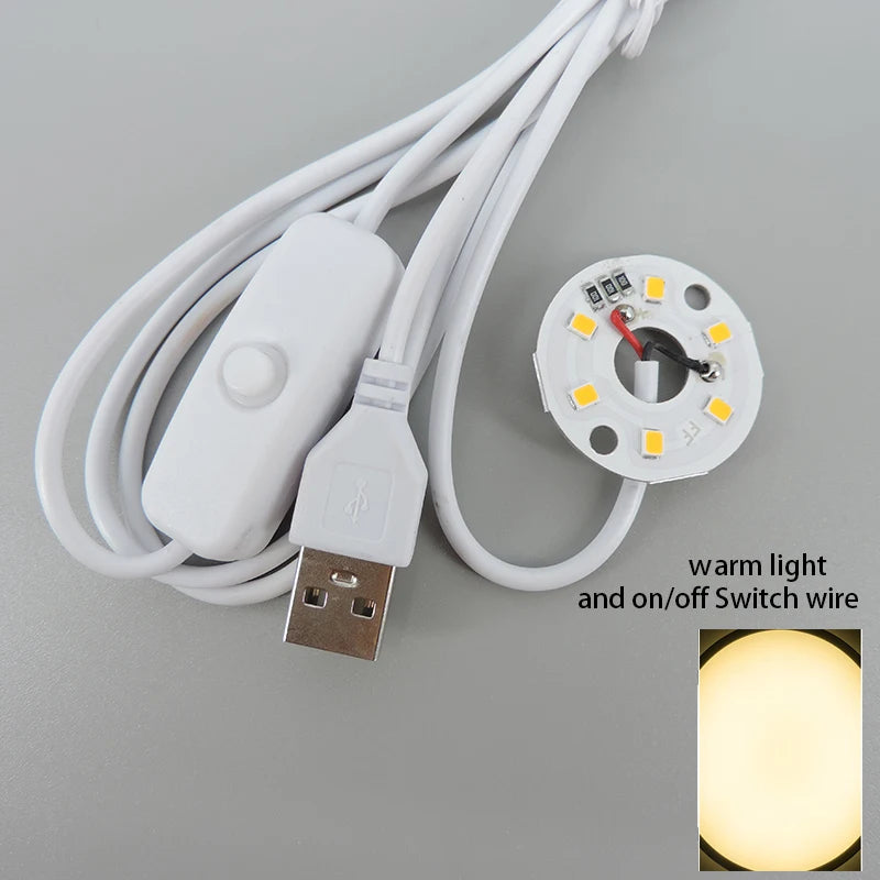 Warm White DC 5V 3W USB LED Lights 2835 Chip Single Color Reading Night Light Desk Book Tablet Lamp with Cable Dimmable