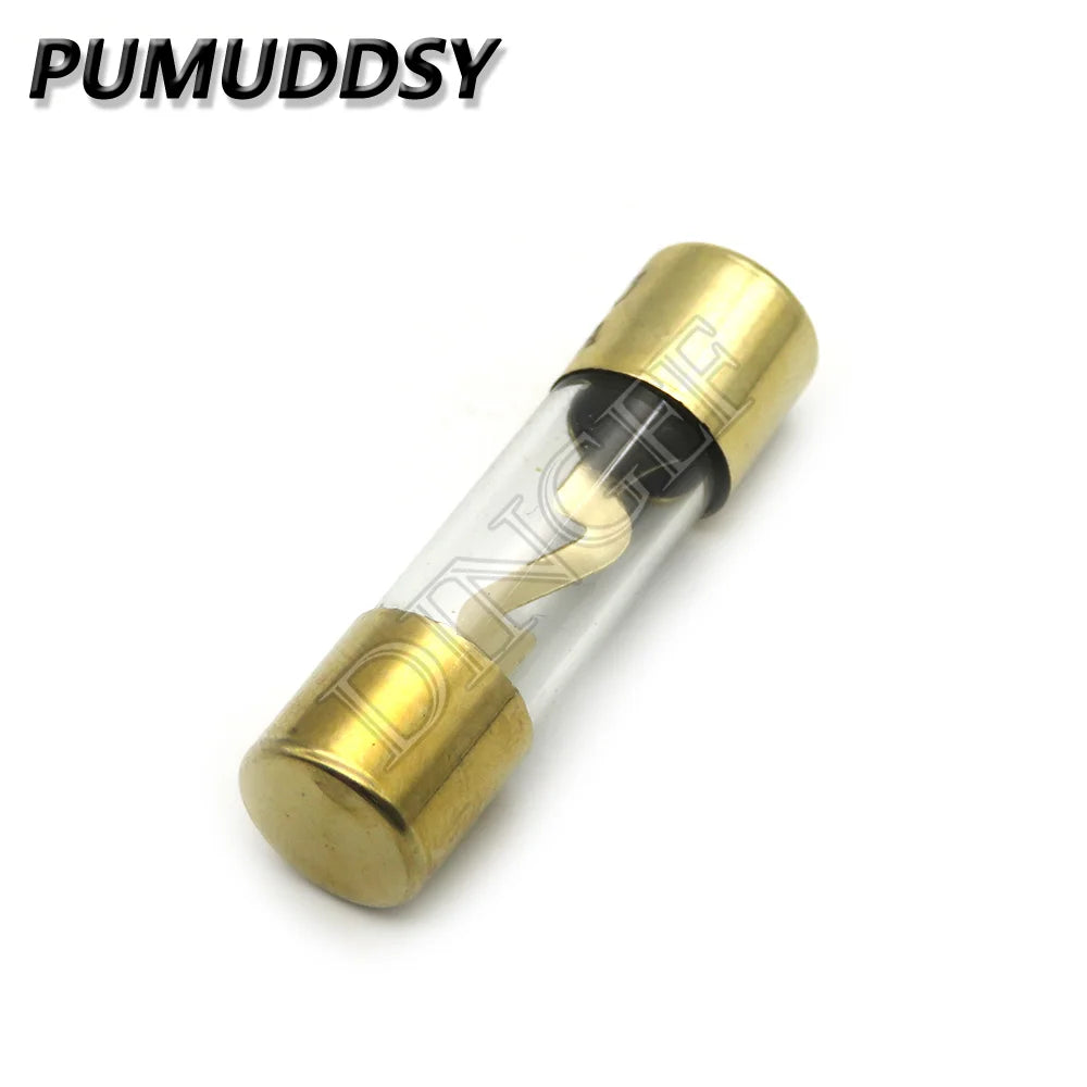 1PCS Gold Plated Glass AGU Fuse Fuses Pack Car Audio Amp Amplifier 10A 15A 20A 25A 30A 40A 50A 60A 70A 80A 100A Car Fuse 10*38MM