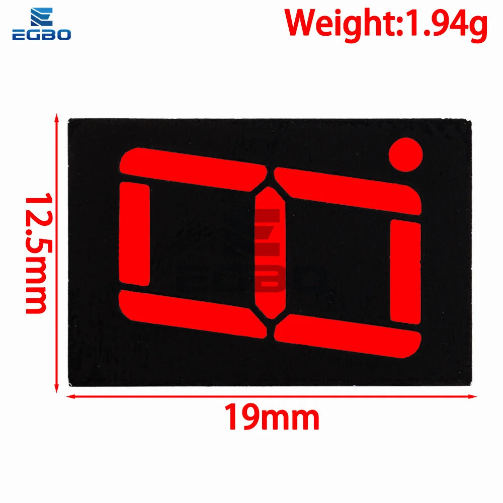 1~20PCS EGBO 0.56 inch 1bit Common Cathode Digital Tube Red LED Digit Display 7 Segment 0.5inch 0.5 0.56 inch 0.56'' 0.56in
