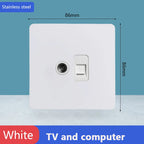 Toggle switch White stainless steel panel retro wall lamp switch AC110-250V 1 2 3 4 Gang 2 Way16A Universal wall light switch
