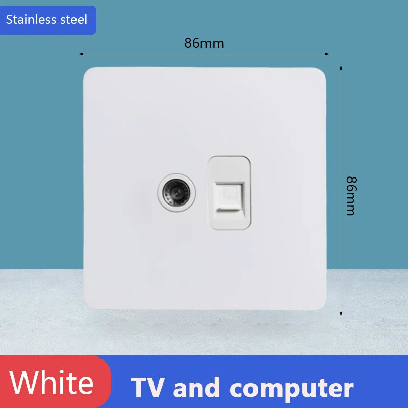 Toggle switch White stainless steel panel retro wall lamp switch AC110-250V 1 2 3 4 Gang 2 Way16A Universal wall light switch