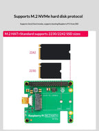 Raspberry Pi 5 Pcie To M.2 Hat+ Compact Expansion Board Ssd Solid State Drive Nvme Pi5