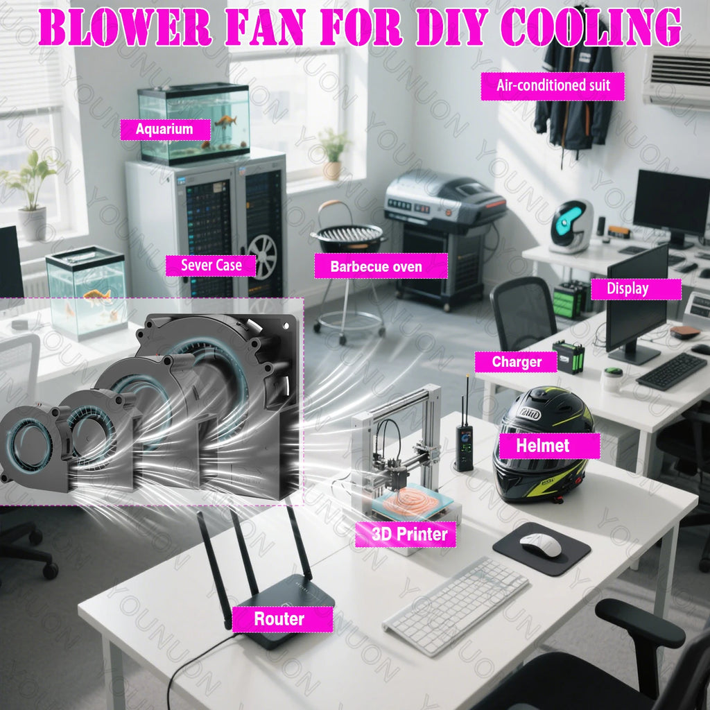 2PCS 5V USB Brushless Blower Cooling Fan USB Ventiliator Computer Case Cooler  PBT CPU Radiator USB Fan PC USB Gadgets