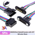 1 Set 2A 3A JST SM Plug DC Magnetic Pogo Pin Connector 2 3 4 5 6 Pin Male Female 2.54 mm Socket Adapter for LED Strip Lamp