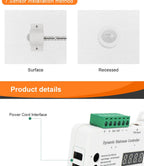 COB LED Strip PIR Motion Sensor Stair Lights Kit Step by Step Control Indoor Smart Staircase Lighting Controller with Main Line