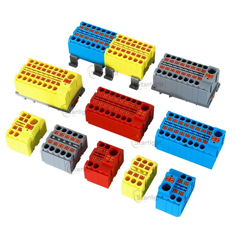 Distribution block PTFIX2.5mm² Wire Electrical Cable Connectors Plug-in Terminal Block  Splitter DIN-Rail Mounting Junction Box