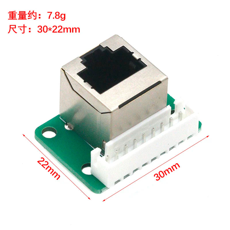 1Pcs RJ45 Adapter Board To XH2.54 Modular Ethernet Connector Adapter Network Interface + Breakout Board + Pin Header