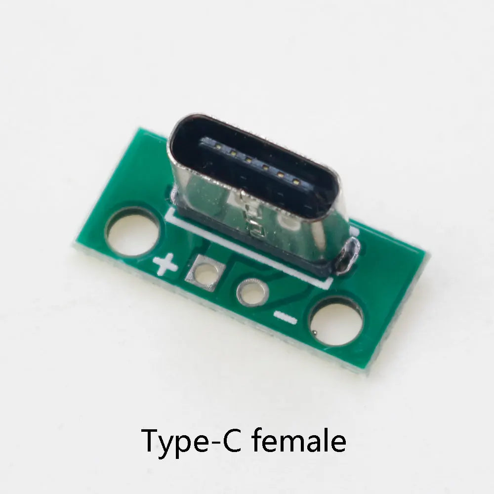 2pcs Micro Mini USB Type C USB 2.0 3.0 Male Female PCB Connector 90 Degree with Pin Header Data Charging Cable Jack Test Board