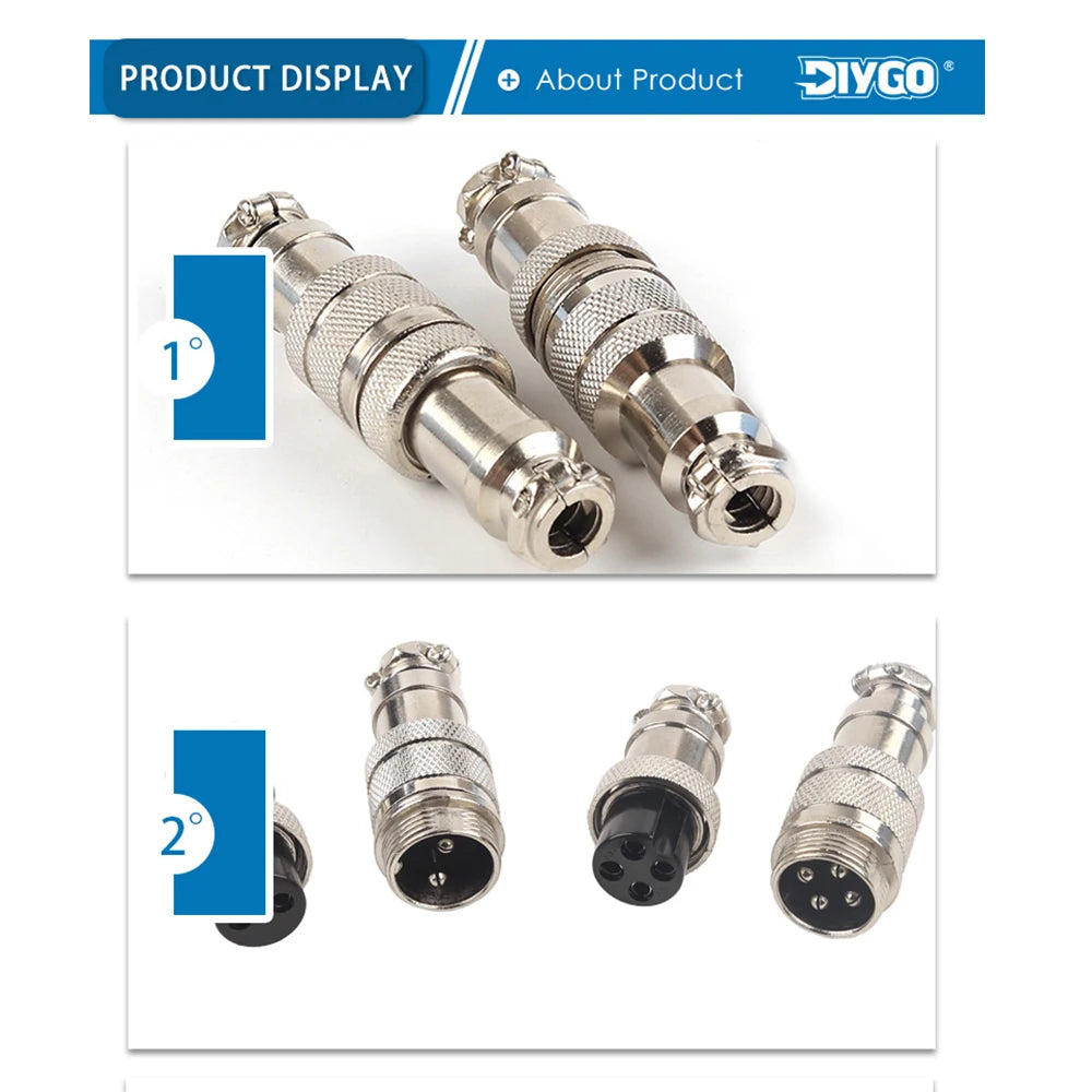 1PCS GX16 2/3/4/5/6/7/8/9/10 Pin Male&Female Docking Aviation Plug Socket Circular Connectors Cable butt joint push-in Port