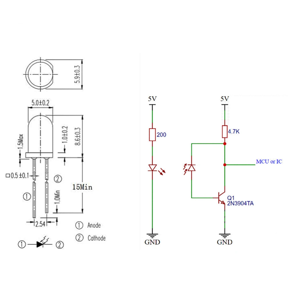 10/50/100 Pairs 5mm 3mm 940nm Infrared Emitter And Receiver Diode LED Pair 301A for Sensor Module