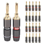 10/40/100Pcs Monster Banana Plugs Gold Plated Pure Copper Speaker Adapter Screw Speaker Plug Audio Connectors