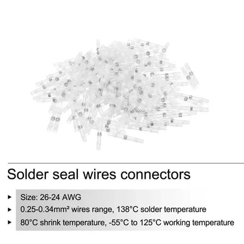 10/30/50PCS Waterproof welding heat shrinkable wire connector soldering sleeve wire terminal kit marine insulation