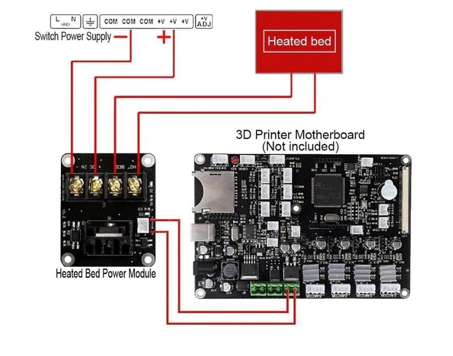 3D Printer Heated Bed Power Module High Current 25A 30A MOSFET Upgrade RAMPS 1.4