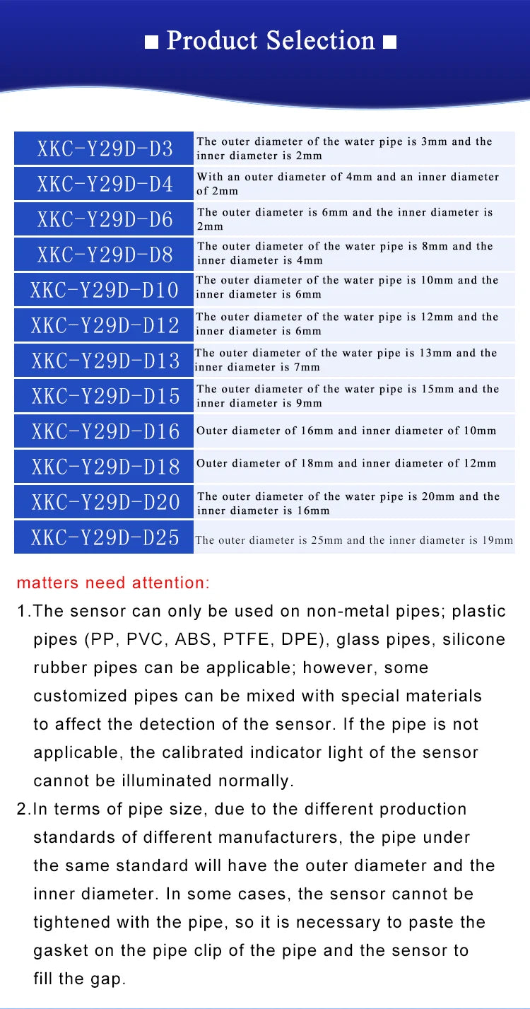 Pipes/Tubes 3/4/6/8/10/12/16/18/20/25mm Contactless Water Level Switch DC12-24V Capacitive Type Non-contact Liquid level Sensor