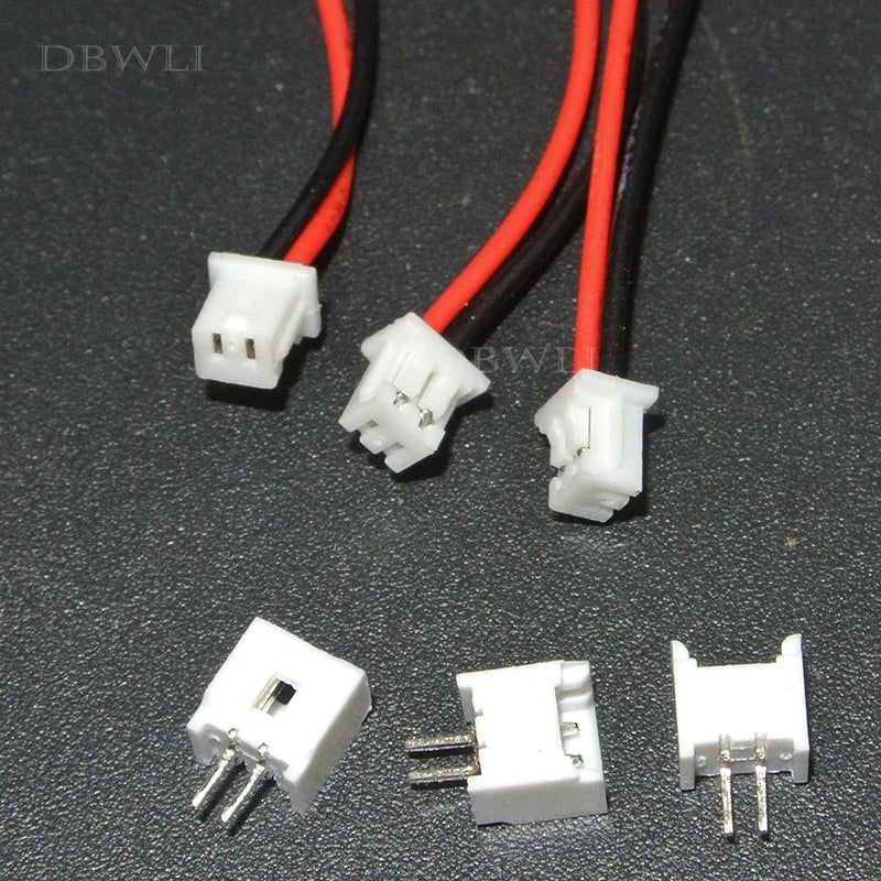 10 PCS Mini Micro Female JST 1.25 1.25mm 2-Pin 2PIN /3/4/5/6P Pin Connector Plug with 80mm 100mm 150mm 200mm Wires Cables
