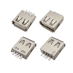 10Pcs USB Type A Connector Male Female 4 Pin Plug Socket With Black White Plastic Cover USB 2.0 Type-A Soldering DIY Kits