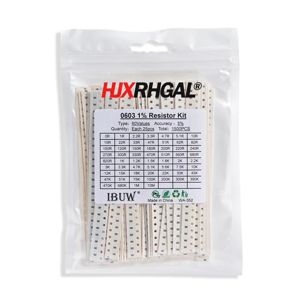 0402 0805 0603 1206 2512 1210 SMD Resistor Kit Assorted Kit Sample Kit 10/20/33/36/60/80 Values 1K 10K 20K 100K 100 200 220 ohm