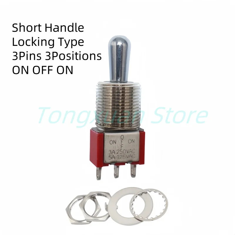 1pc SH T8013-Z1 12mm ON-OFF-ON SPDT DPDT 3/6/12PinS 2/3Position Maintained Toggle Switch Large Long Handle 3A 250VAC/5A 125VAC