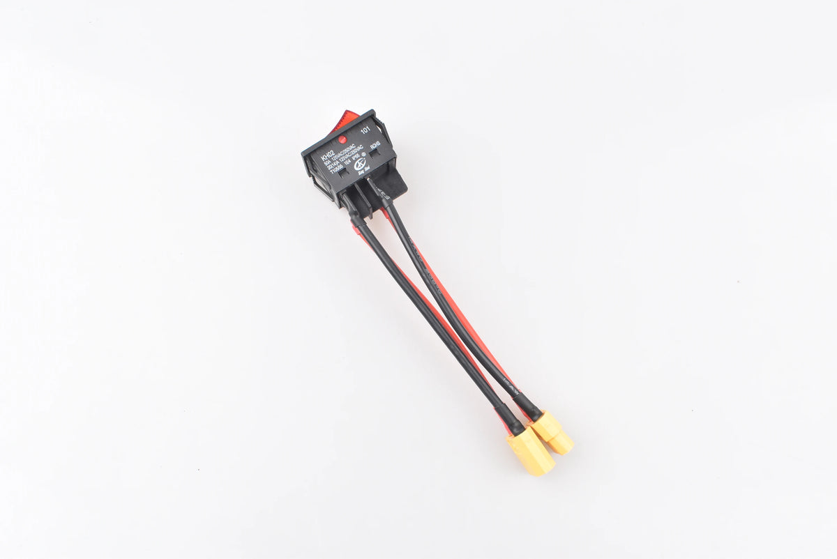 30A 32A 50A 12V 24V Battery Main Switch Large Current On-off with XT60/T Plug 14AWG Wire for RC Tug/Bait Boat 550 775 Motor