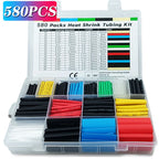 580/530/127PCS Heat Shrink Tubing Kit 2:1 Shrinkable Wire Shrinking Wrap Tubing Wire Connect Cover Protection with Hot Air Gun